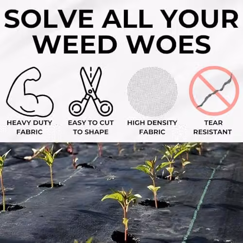 Ark Mat Heavy Duty Weed Control Membrane 100gsm Black Garden Ground Cover W: 1 m, L: 5 m – 4