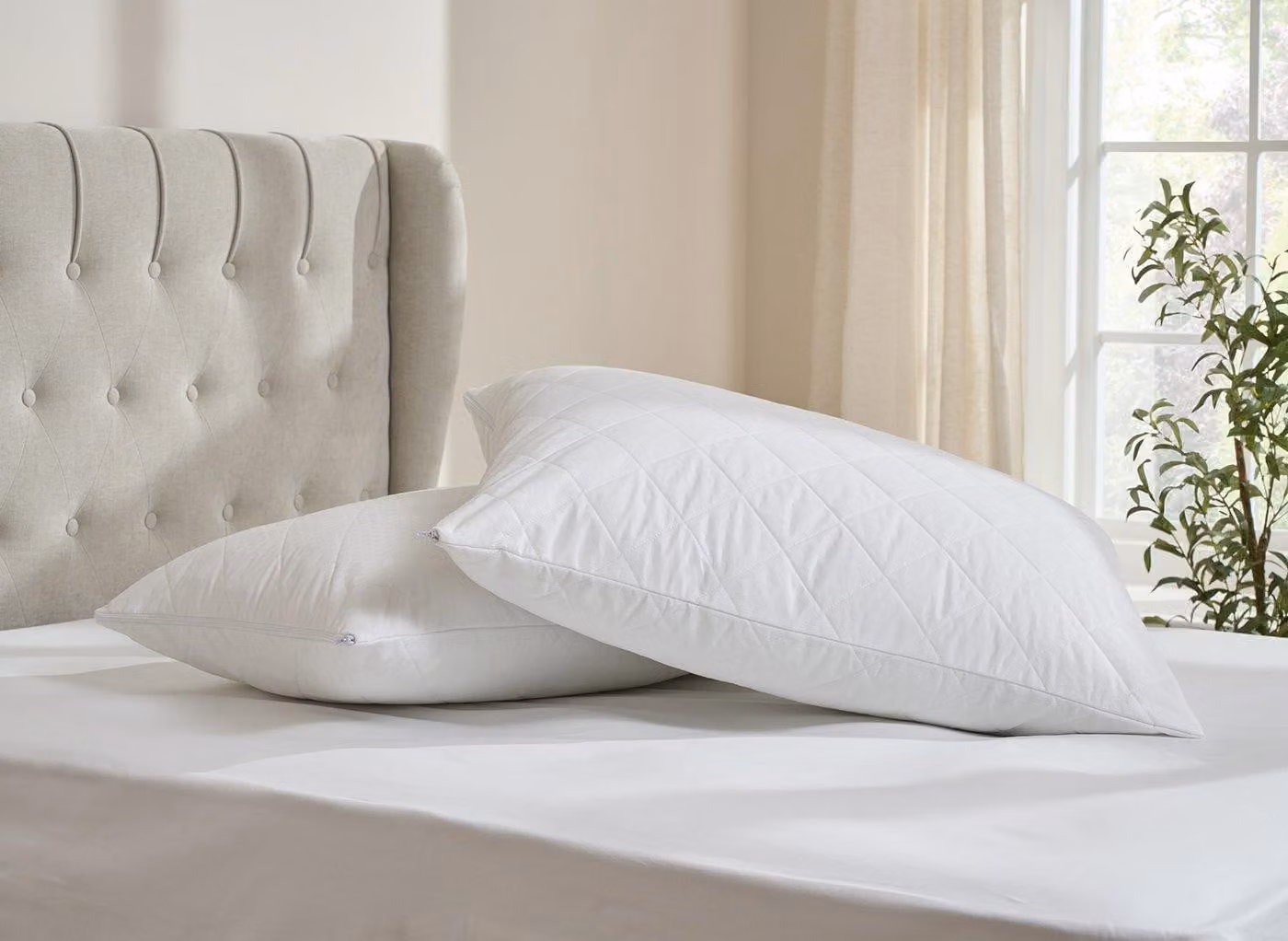 TheraPur Cool Breathable Pillow Protector Pair in White