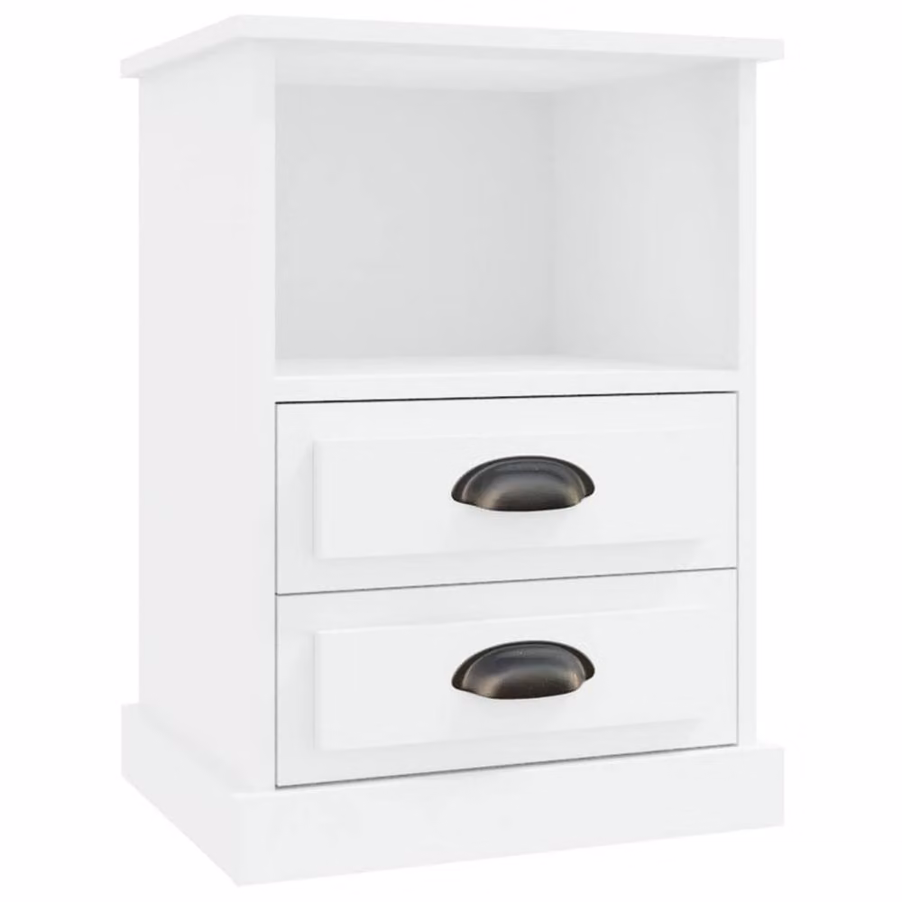 Berkfield Home Elegant Bedside Cabinet in White, W/D/H: 43 x 36 x 60 cm – 2