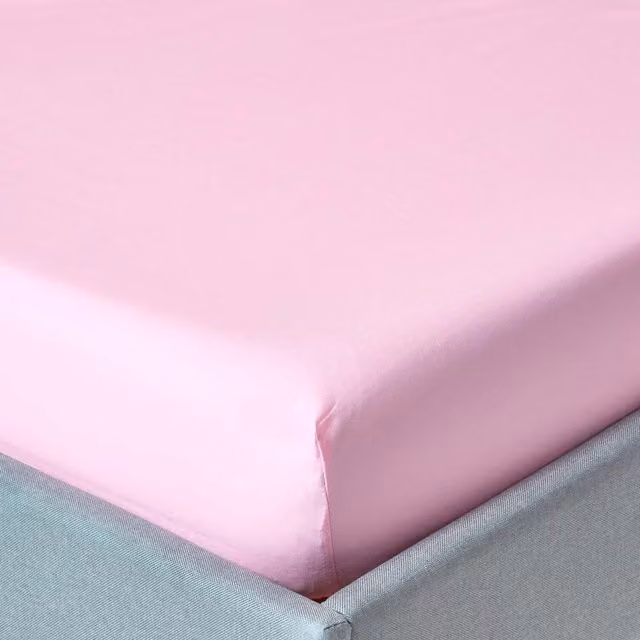 Homescapes 200 Thread Count Egyptian Cotton Percale Extra Deep Fitted Sheet, Pink, W: 90 cm x L: 200 cm