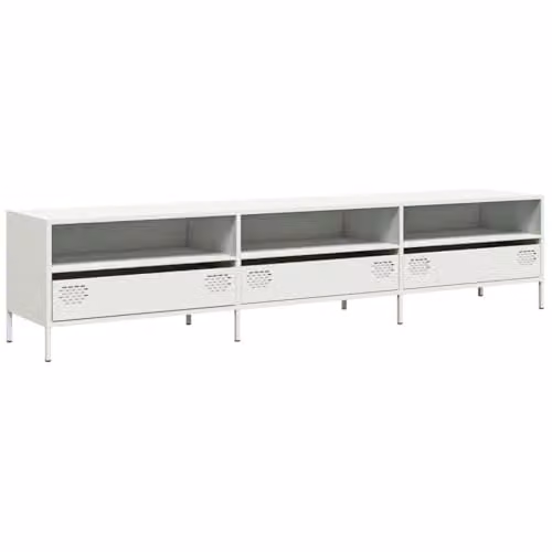vidaXL Industrial White Metal TV Cabinet W/D/H: 202 x 39 x 43.5 cm – 1