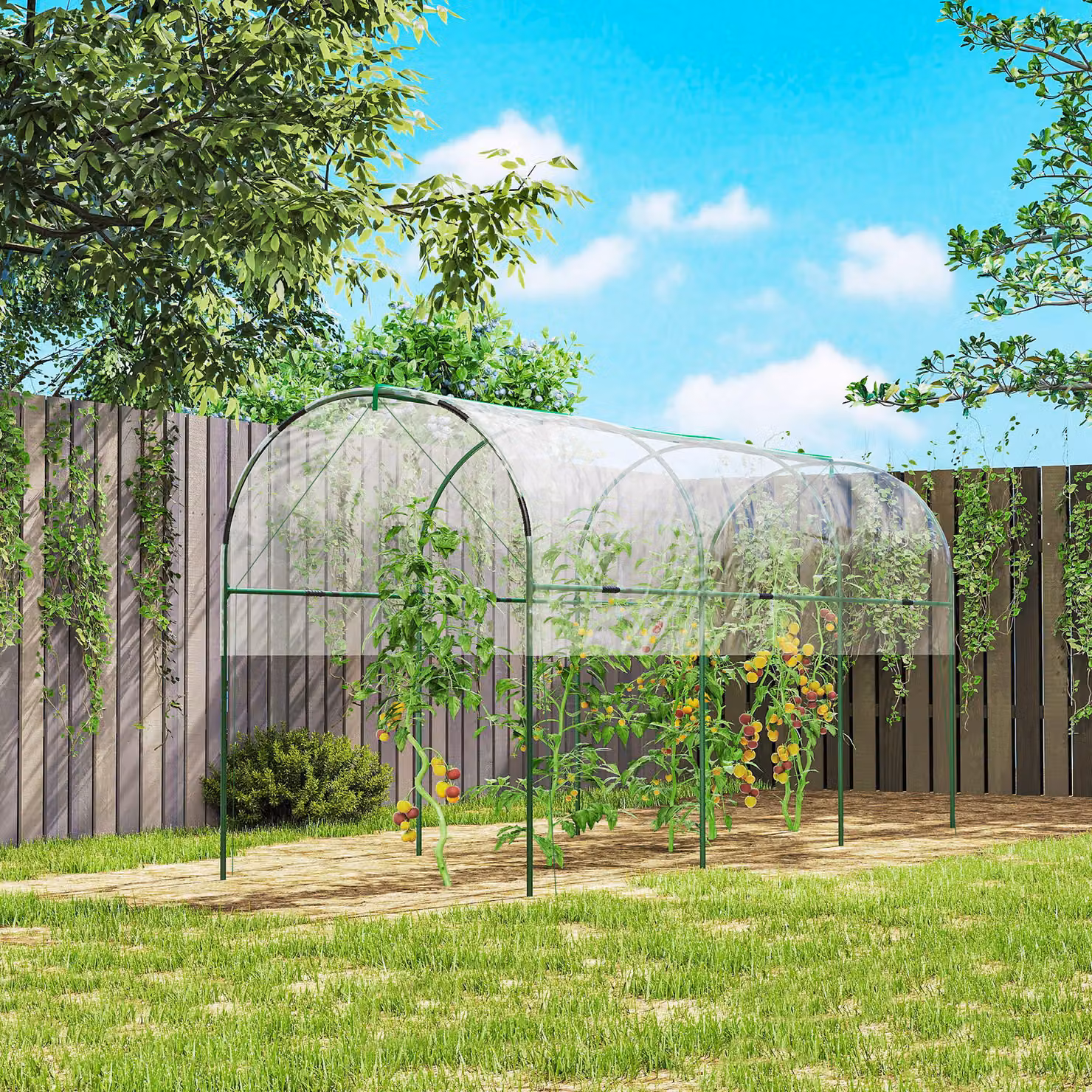 Outsunny Transparent Tunnel Tomato Greenhouse with W/D/H: 400 x 120 x 170 cm – 2
