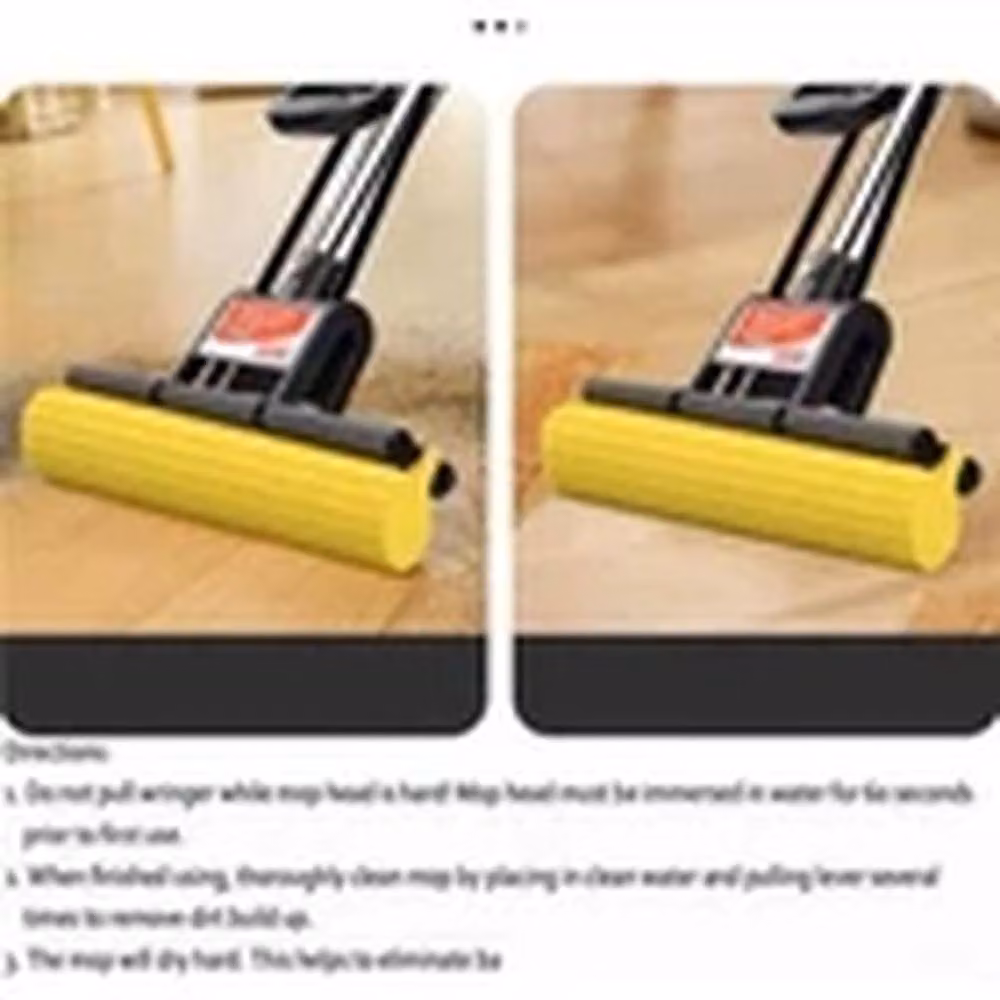 Havendro Yellow PVA Foam Sponge Mop Multi Surface Cleaner Replaceable Head – 3