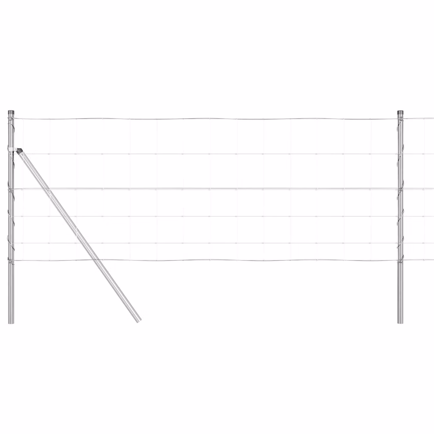 Berkfield Home Field Fence Galvanised Steel in Silver, H: 0.8 m x W: 25 m – 2