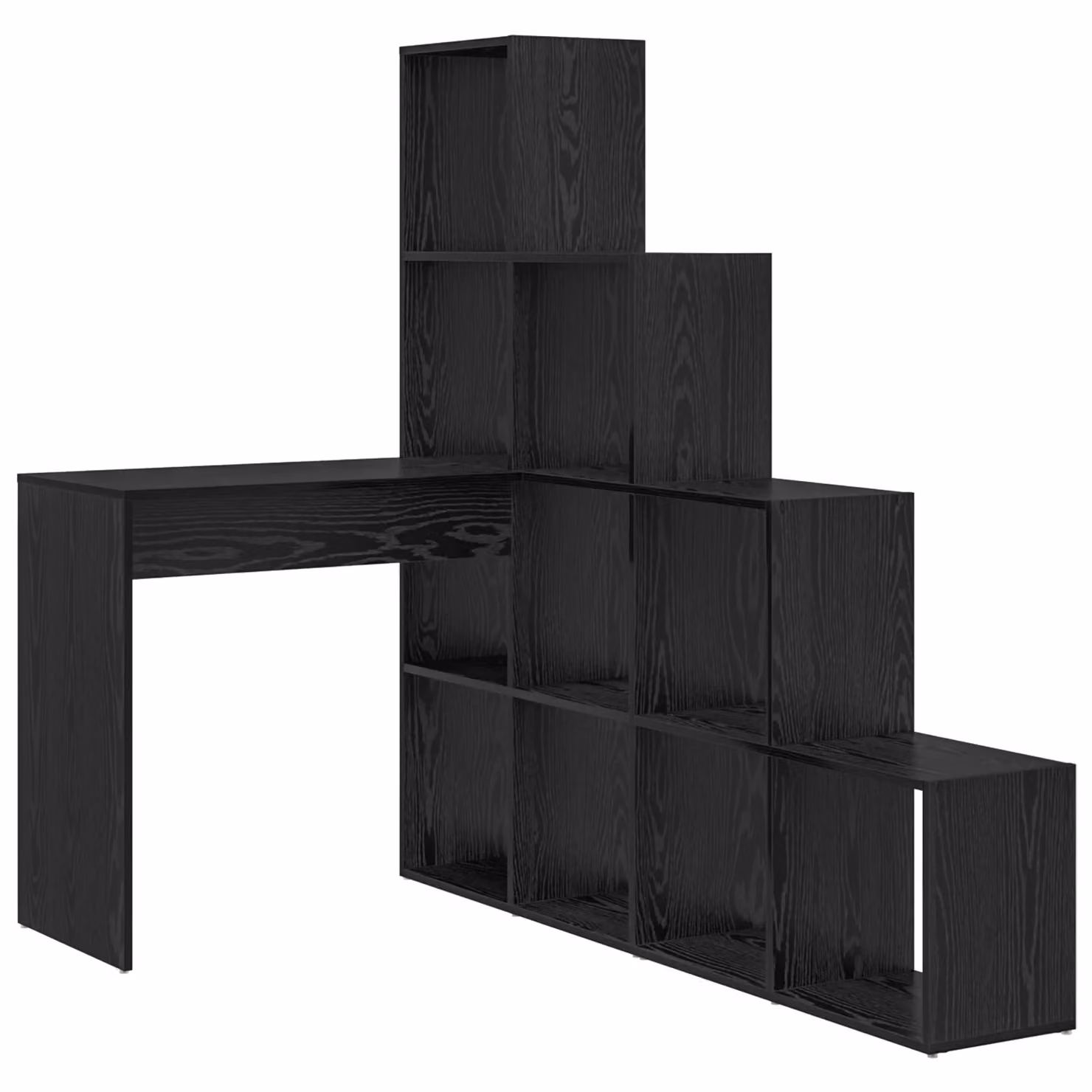 Berkfield Home Modern Corner Desk with Storage Shelf in Black Oak, W/D/H: 149.5 x 101.5 x 149.5 cm – 2