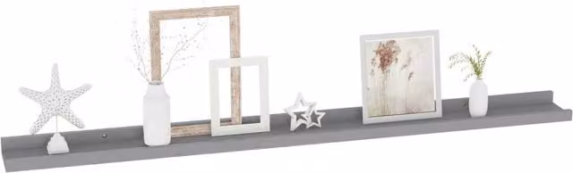 Berkfield Home Wall Mounted Shelves, 2 Pack, Grey, W: 100 cm, D: 9 cm, H: 3 cm – 1