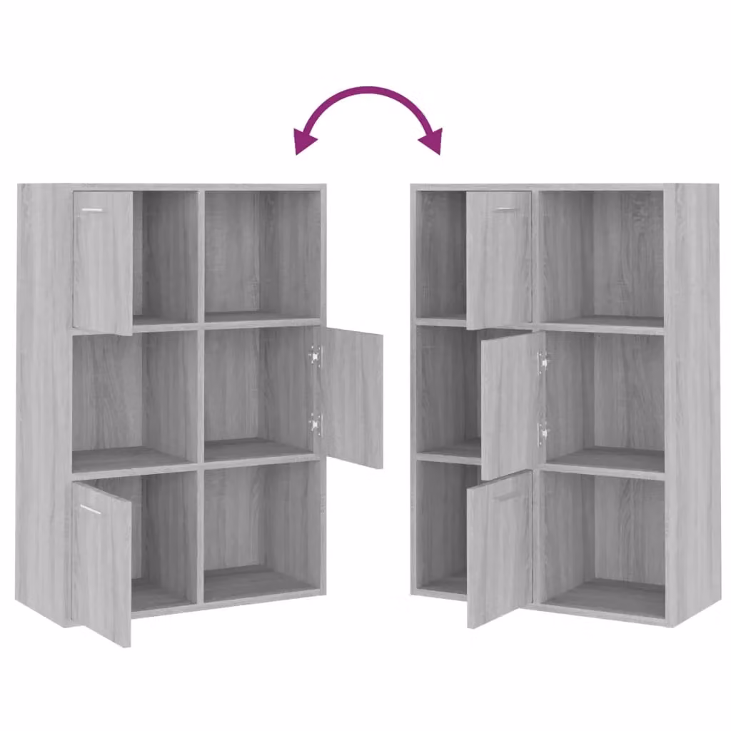 Berkfield Home Grey Sonoma Storage Cabinet W: 60 cm, D: 29.5 cm, H: 90 cm – 2