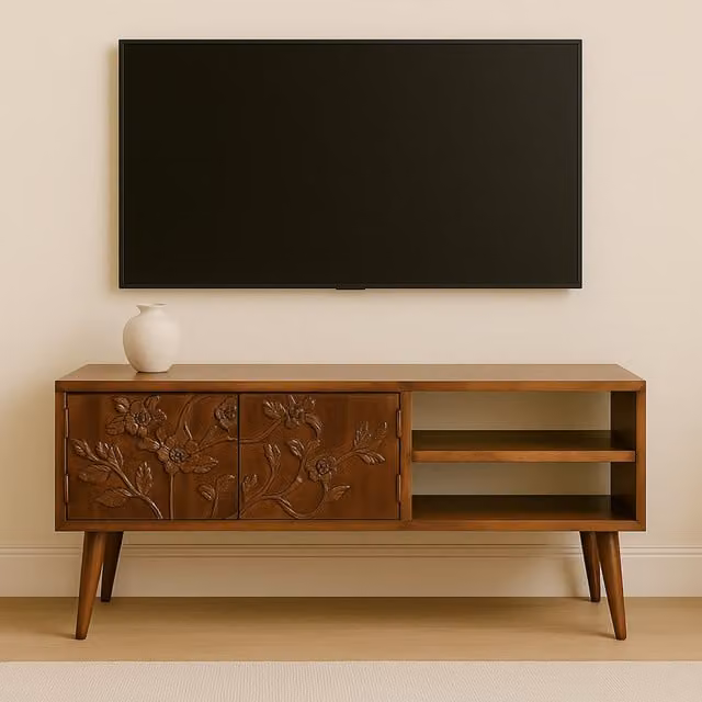 Artisan Furniture Botanic Solid Wood Media Unit in Brown