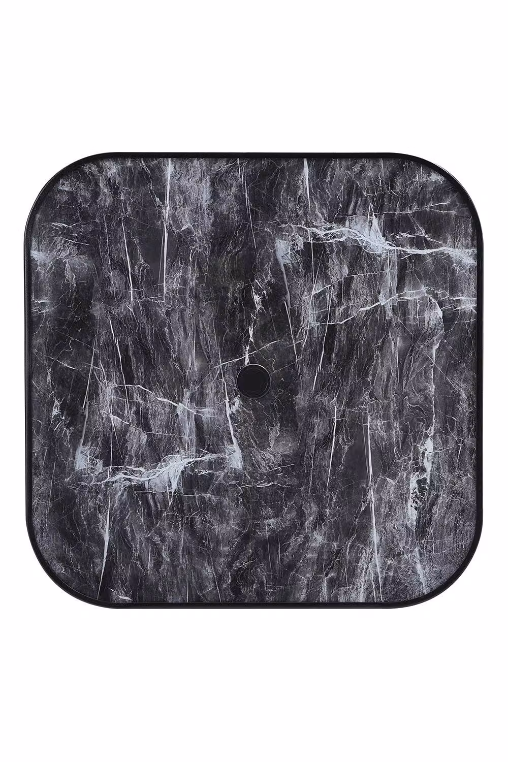 Living and Home Garden Square Tempered Glass Marble Coffee Table in Black and Multicolour – 3