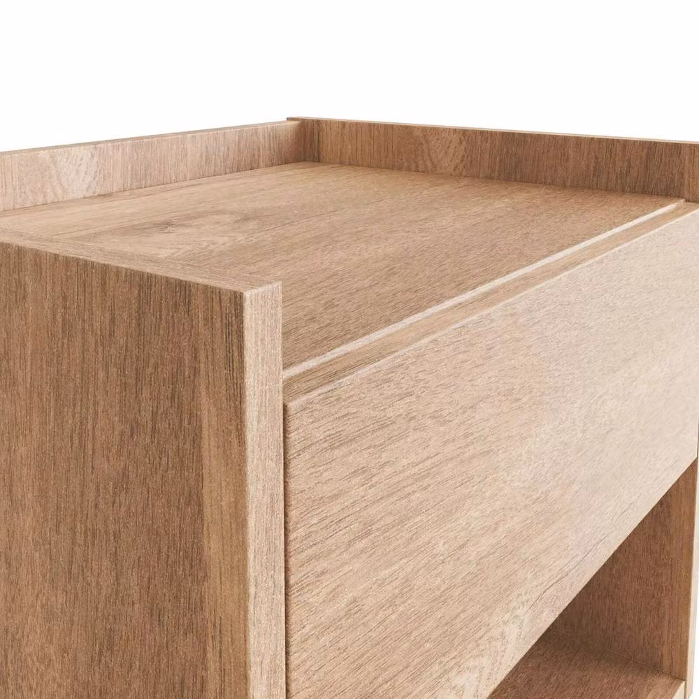 FORGEVIO Wall Mounted Pair of Oak Bedside Tables in Brown – 3
