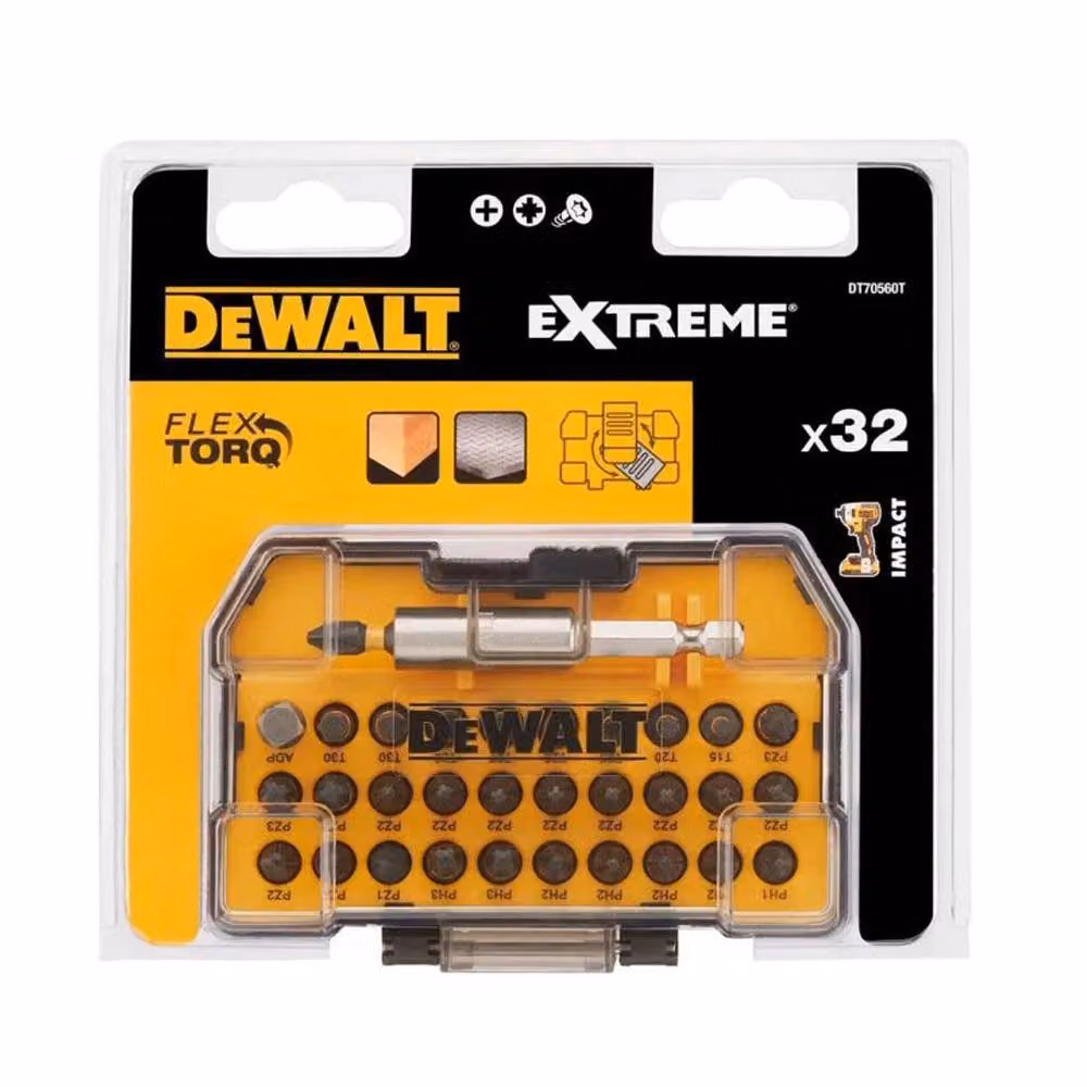 DeWalt FlexTorq Screwdriver Bit Pack of 32 in Black and Transparent – 2