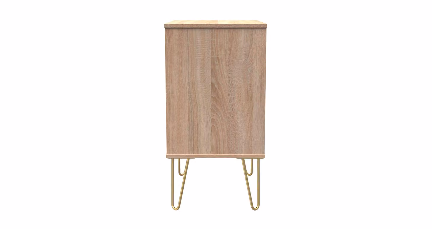 2 U Dallas Ready Assembled 3 Drawer Midi Sideboard in Light Oak – 2