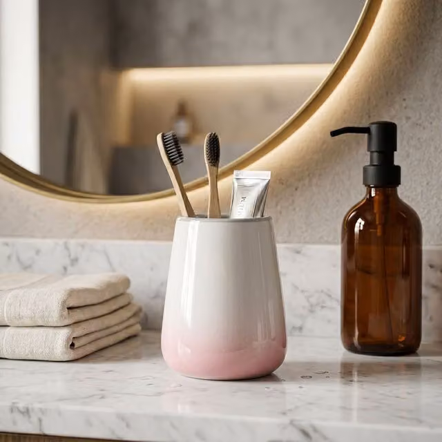 Orsina Sunrise Ceramic Tumbler in White and Pink, 290ml – 1