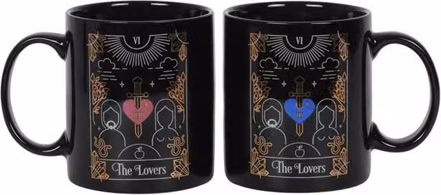 KDMK The Lovers Tarot Couples Mug Set in Black