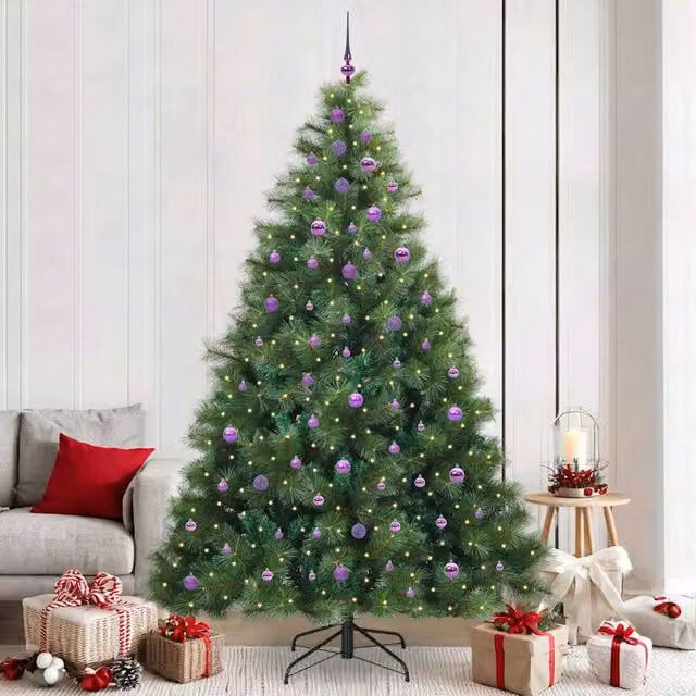 Berkfield Home Artificial Green Christmas Tree with 300 LEDs, Height: 240 cm