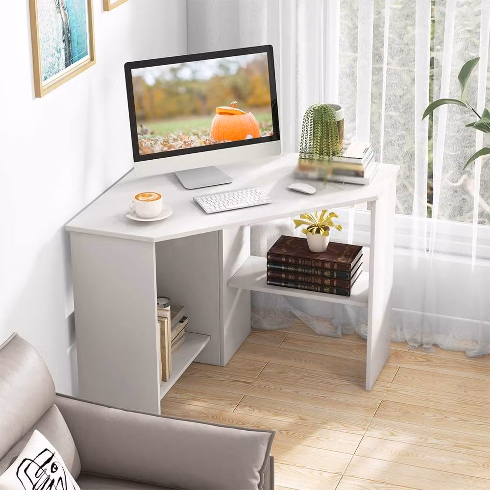 FORGEVIO Modern Corner Computer Desk for Home Office in White – 2