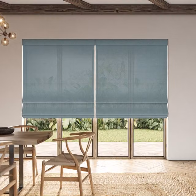 Ante Decor Aura No Joins Light Filtering Made To Measure Roman Blind in Chambray Blue