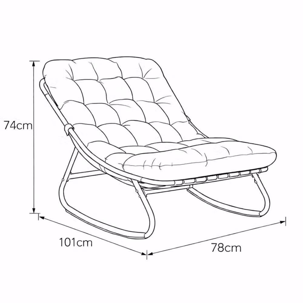 Artemis Home Softrock Outdoor Rocking Chair in Beige with Cushions – 2