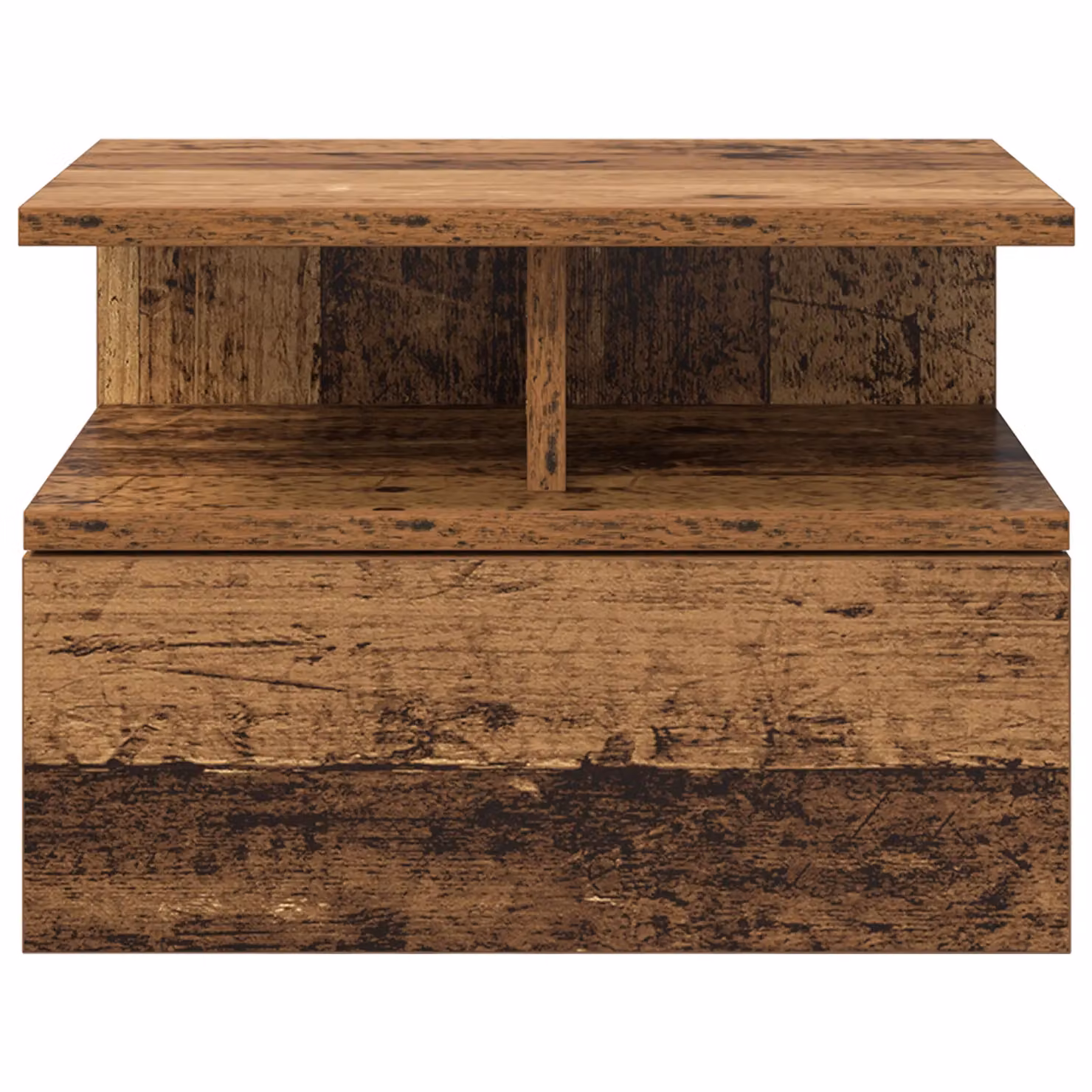 Berkfield Home Set of 2 Floating Nightstands in Brown Old Wood, W/D/H: 40 x 31 x 27 cm – 5