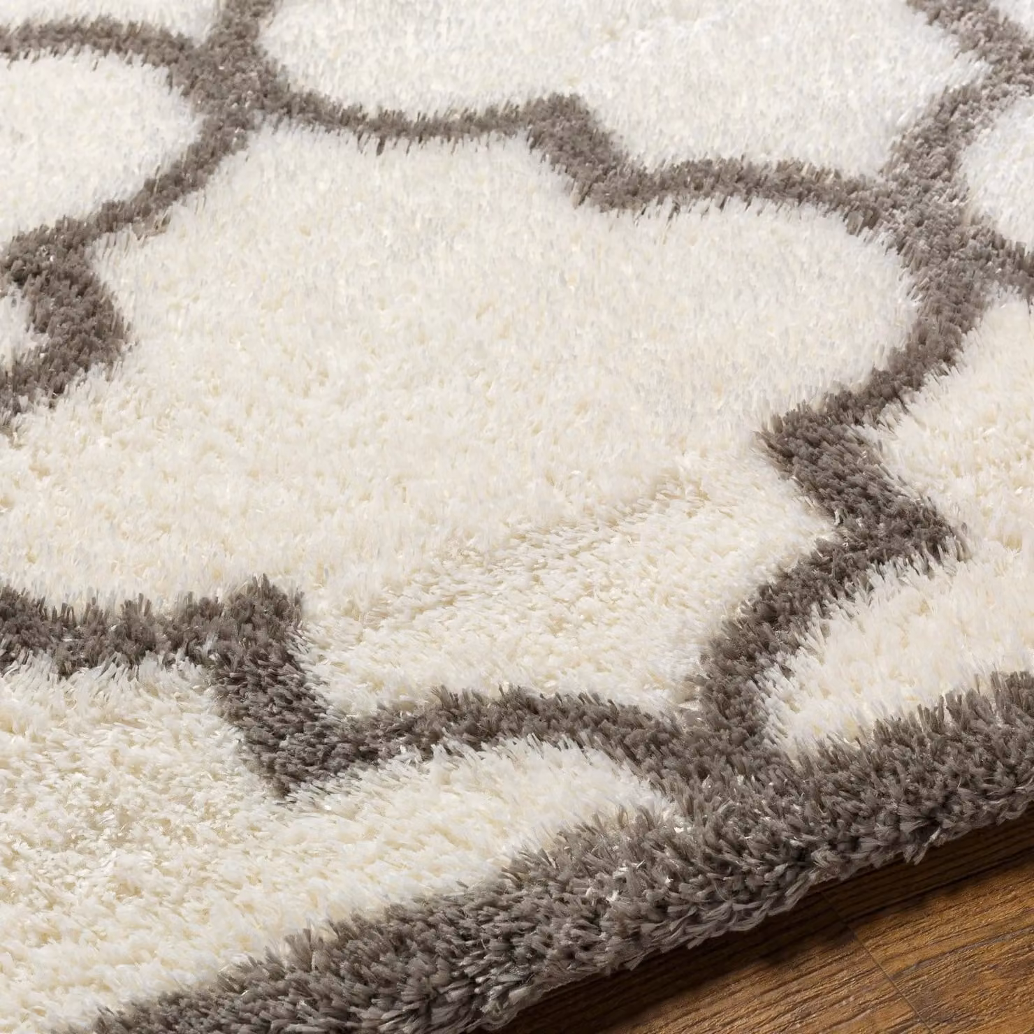 Livabliss Cloudy Shag Modern Grey and White Soft Plush Pile Rectangular Rug W: 160 cm, D: 215 cm – 3
