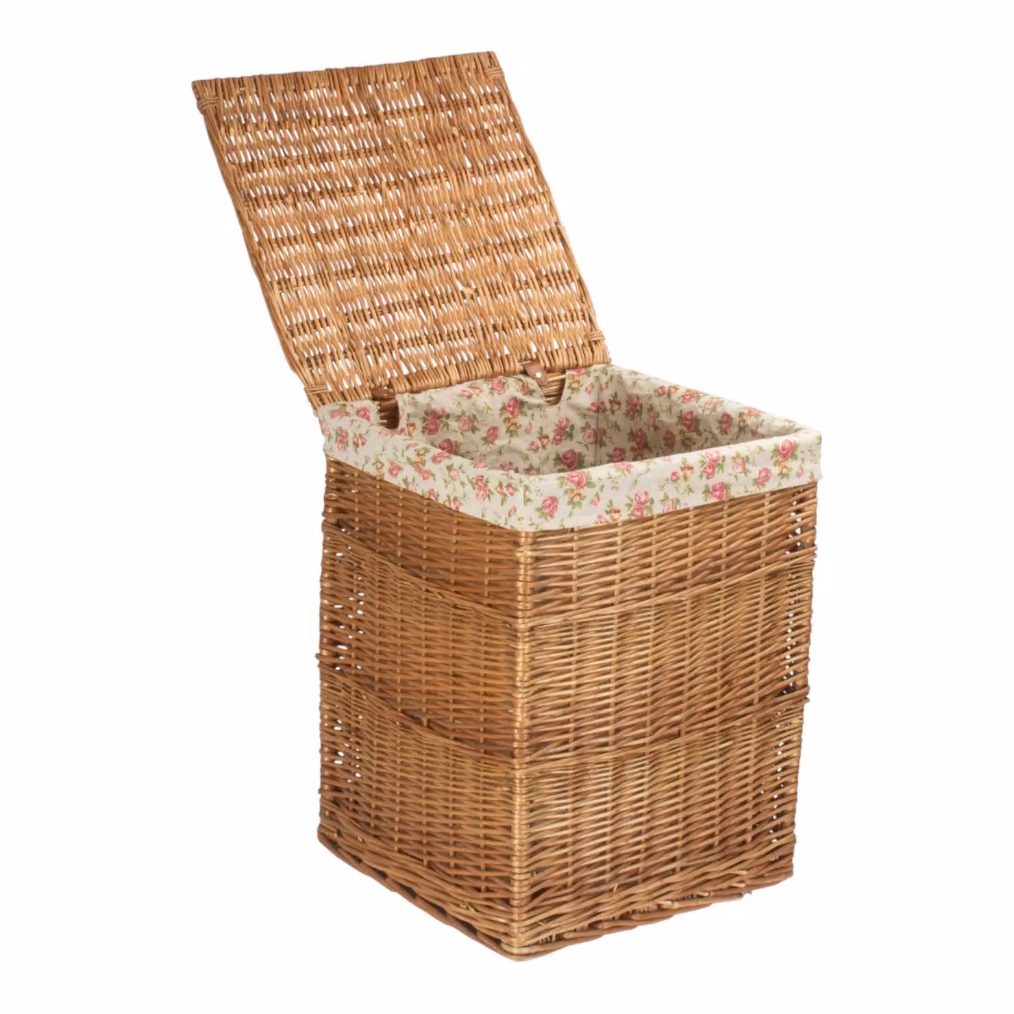 Red Hamper Natural Wicker Square Laundry Basket with Cotton Lining and Handles, W/D/H: 35.0 x 34.0 x 50.0 cm – 2