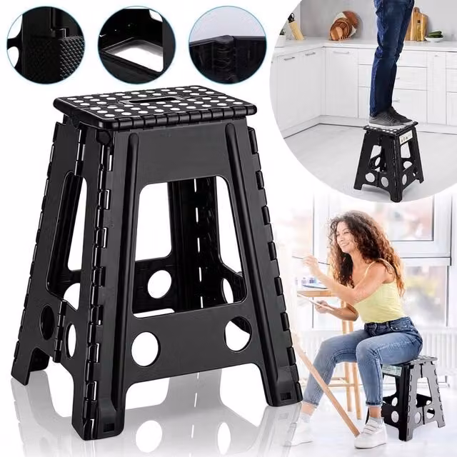 PAWNORA Black Anti Slip Folding Step Stool – 1