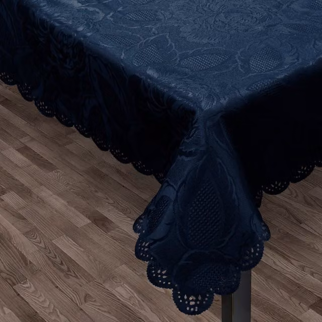 Intimates Navy Blue Rose Damask Floral Napkins, 4 Piece Set