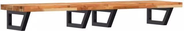 Berkfield Home Wall Mounted Basin Shelf in Brown Acacia Wood and Steel