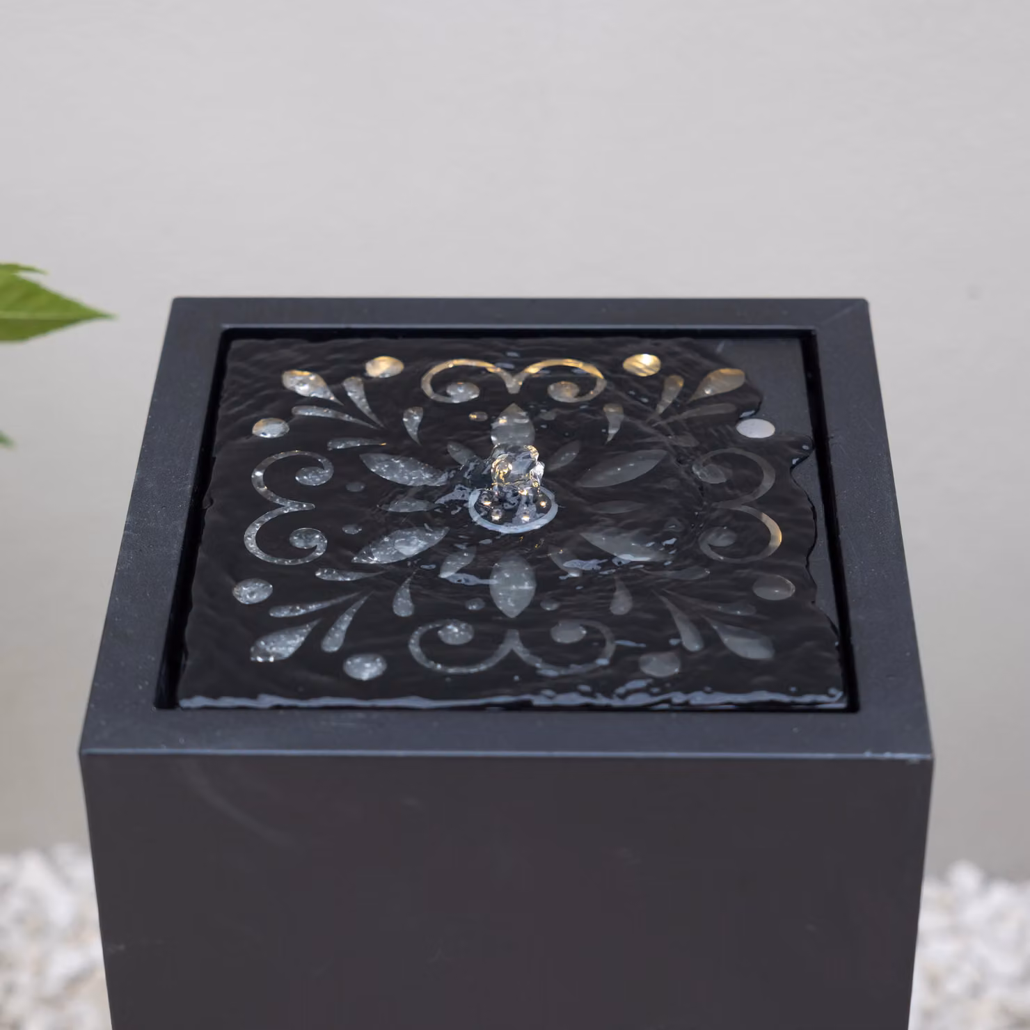 Primrose Wild Meadow and Butterfly Cut Out Metal Water Feature with LED Lights, Black, Height: 64 cm – 4