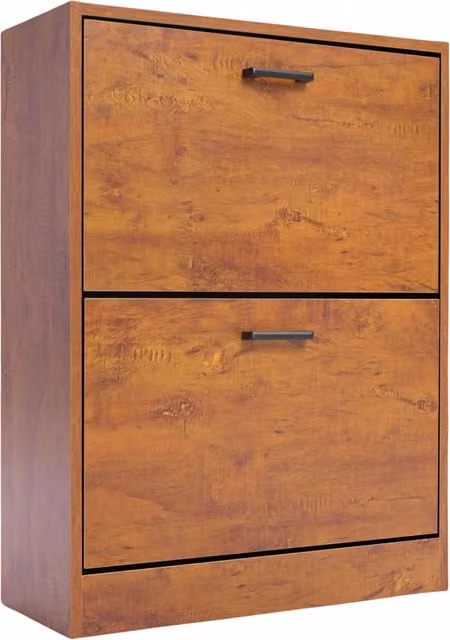 Pirlo Plush Modern Oak Hallway Cabinet with Internal Drawers and Shelves in Brown