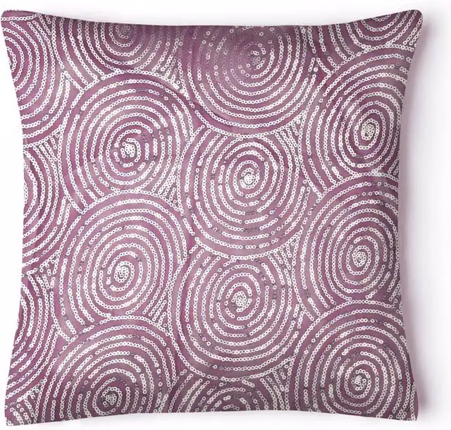 Intimates Akasha Filled Square Cushion with Sequin Design in Purple, W/D/H: 43 x 43 x 43 cm
