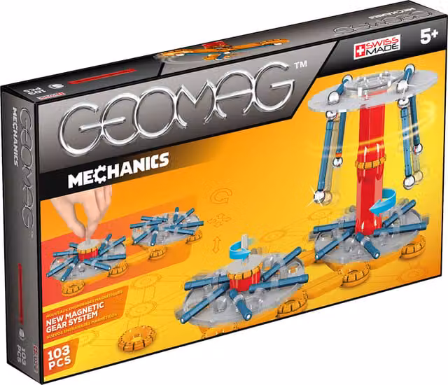 Geomag Mechanics 103 Piece Orange and Multicolour Construction Set with Rods and Balls