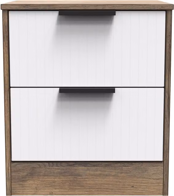 Ready Assembled 2 U Denver 2 Drawer Bedside Cabinet in Dark Brown