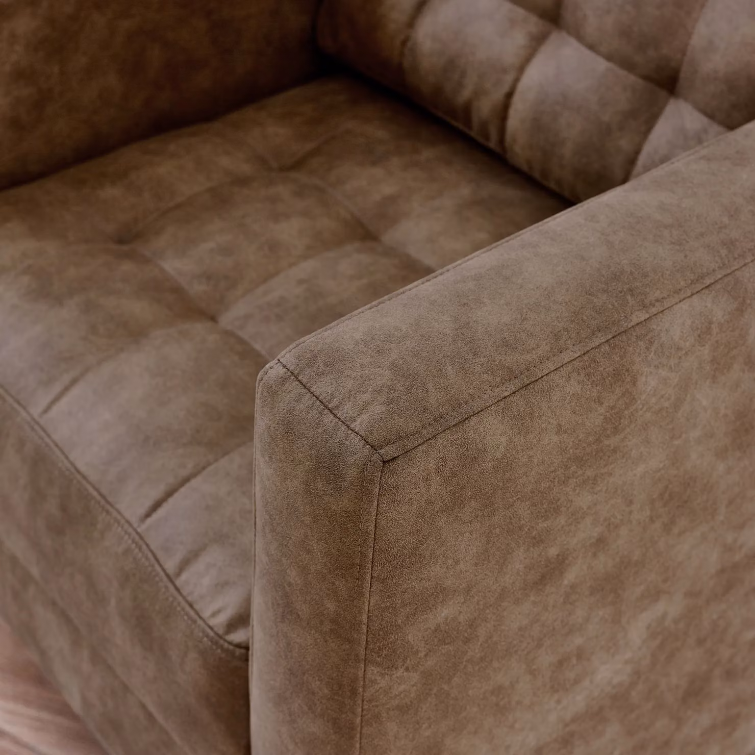 FurnitureboxUK Jade Modern Faux Leather Armchair in Brown with Solid Wood Frame – 3