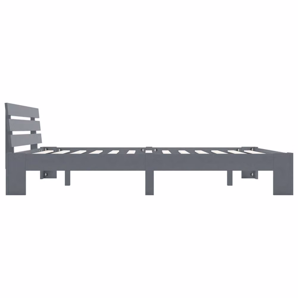 Berkfield Home Super King Bed Frame in Grey Solid Pine Wood, W/D/H: 180 x 200 x 66 cm – 2
