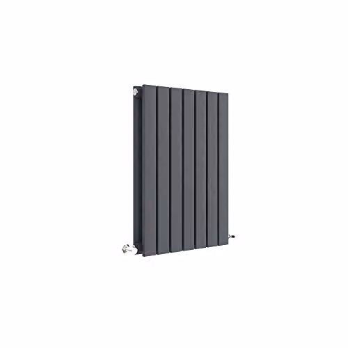 Nuie HLA54D Sloane Modern Home Wall Mount Designer Horizontal Double Panel Radiator, Anthracite, W: 60.0 cm, H: 41.2 cm, D: 7.2 cm