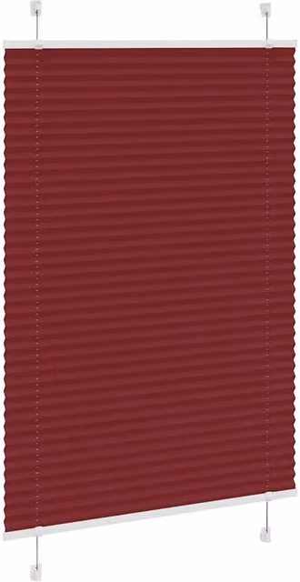 Berkfield Home Single Pleat Blind in Bordeaux Red Polyester, W: 90 cm, H: 150 cm