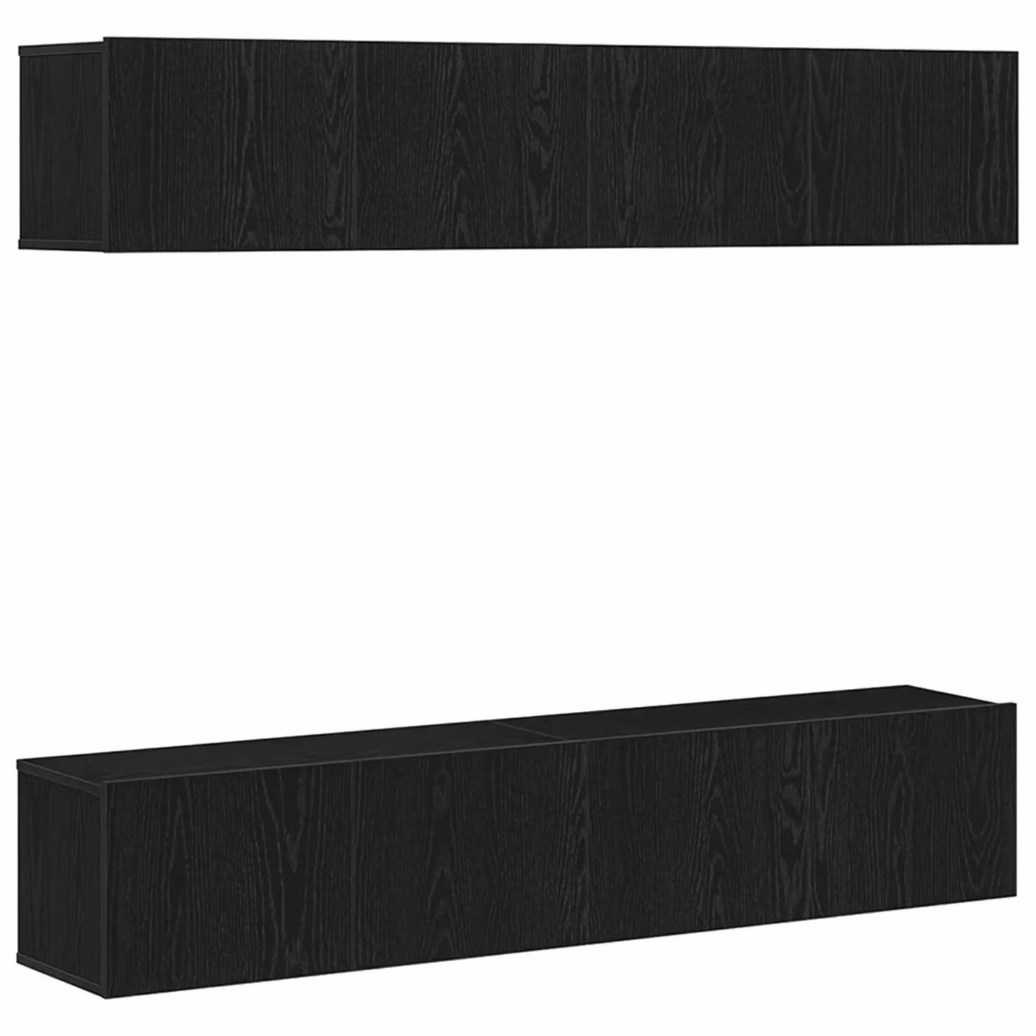 Berkfield Home 4-Piece Modern Wall-Mounted TV Cabinet Set in Black Oak Matt MDF – 2