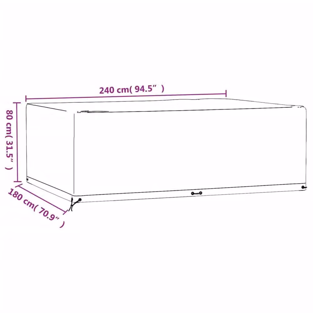 Berkfield Home Durable Garden Furniture Covers, 2 Pack, Black, W: 240 cm, D: 180 cm, H: 80 cm – 6