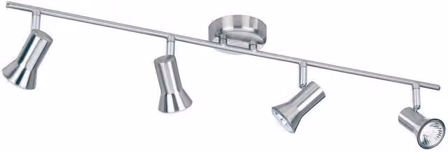Netlighting Magnum 4 Light Adjustable Bar Spotlights in Brushed Steel Grey with GU10 Fitting