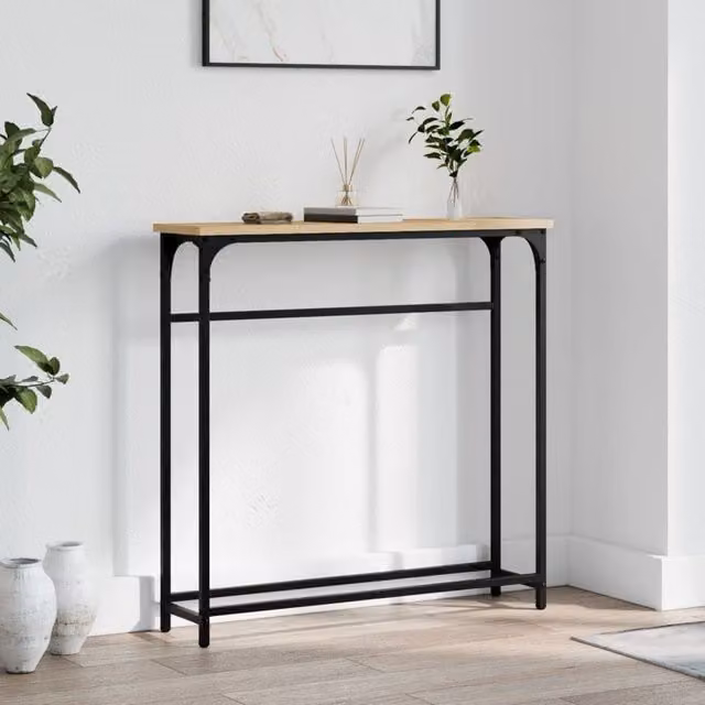 Berkfield Home Sonoma Oak Console Table, Brown, W/D/H: 75 x 19.5 x 75 cm – 1