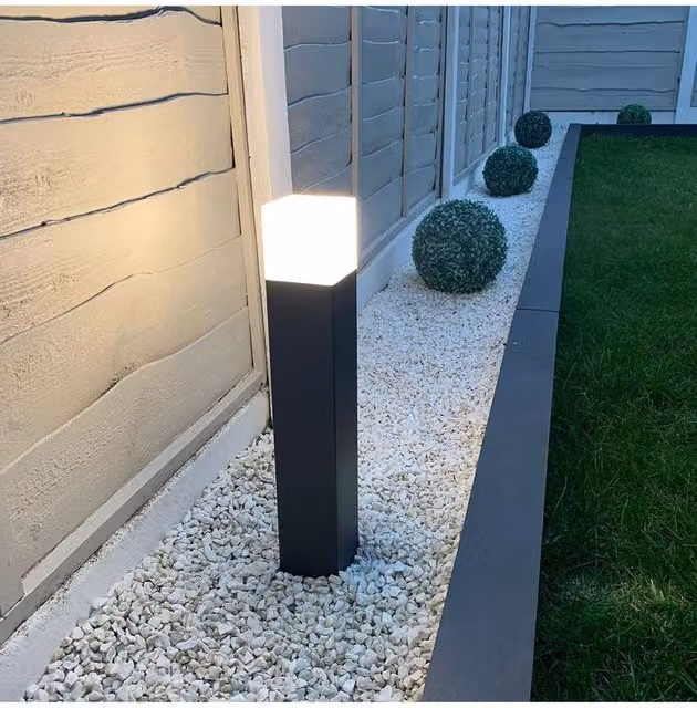 CGC Lighting Amara Square Modern Post Light in Dark Grey and White – 4