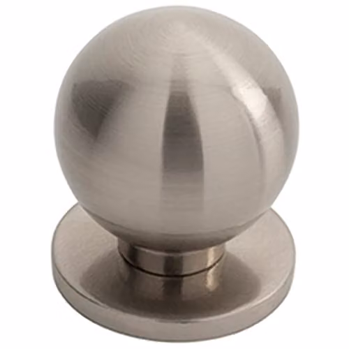 Loops Small Solid Ball Cupboard Door Knob, 25mm Dia, Brushed Silver Satin Nickel Cabinet Handle – 1