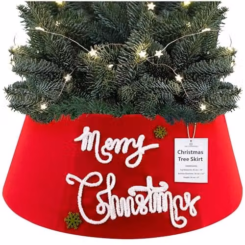Deco Express Christmas Tree Skirt in Red and Multicolour