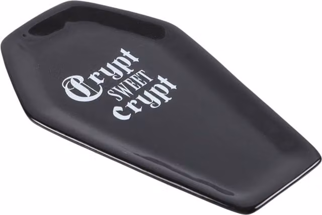 Kingsbury Gifts Crypt Coffin Ceramic Trinket Jewellery Tray in Black