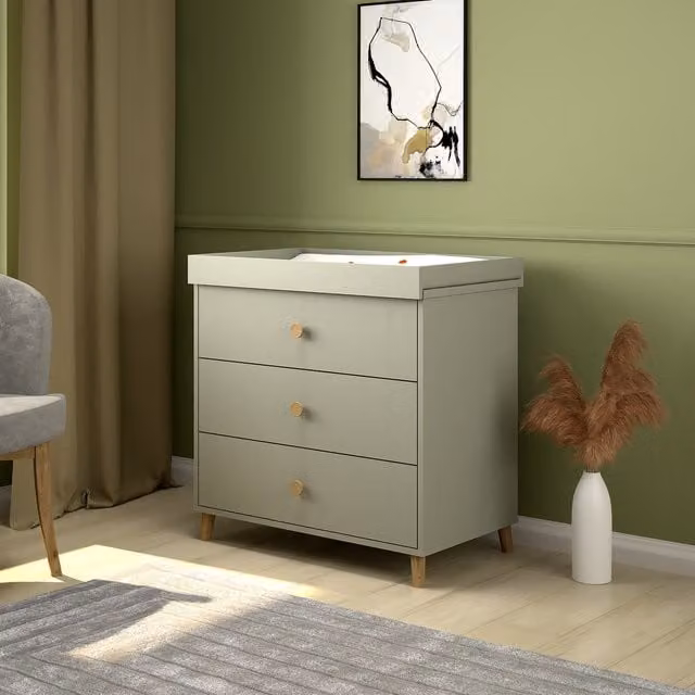 Shefa Kids Premium Line Modern Changing Dresser in Matt Grey