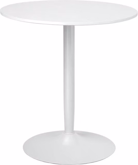 Nordara Round Modern Dining Table with Central Column Steel Base in White