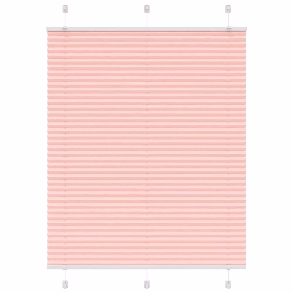 Berkfield Home Single Pleat Fabric Blind in Pink, W: 110 cm, H: 100 cm