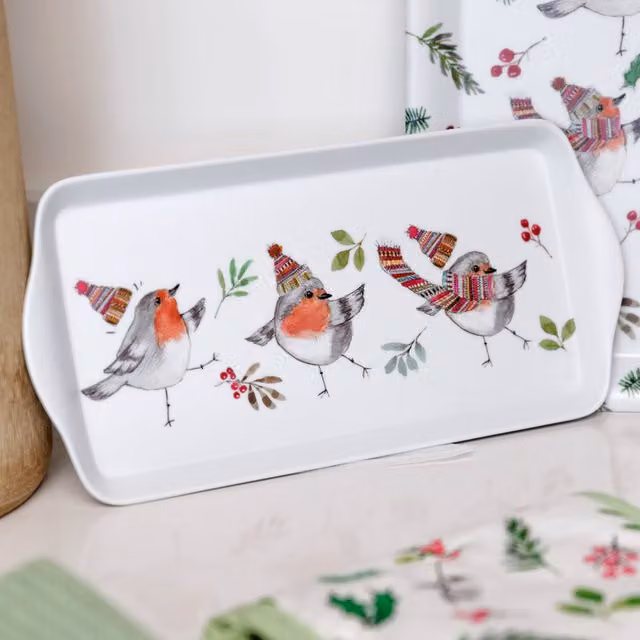 Mikasa TipperleyHill Robin Rectangular Melamine Sandwich Tray in White