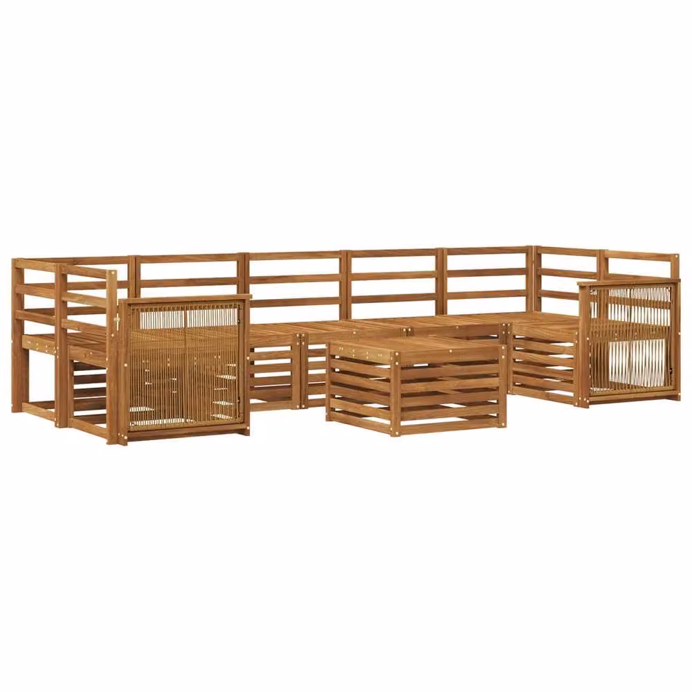 Berkfield Home 8 Piece Outdoor Sofa Set in Brown Solid Acacia Wood – 2